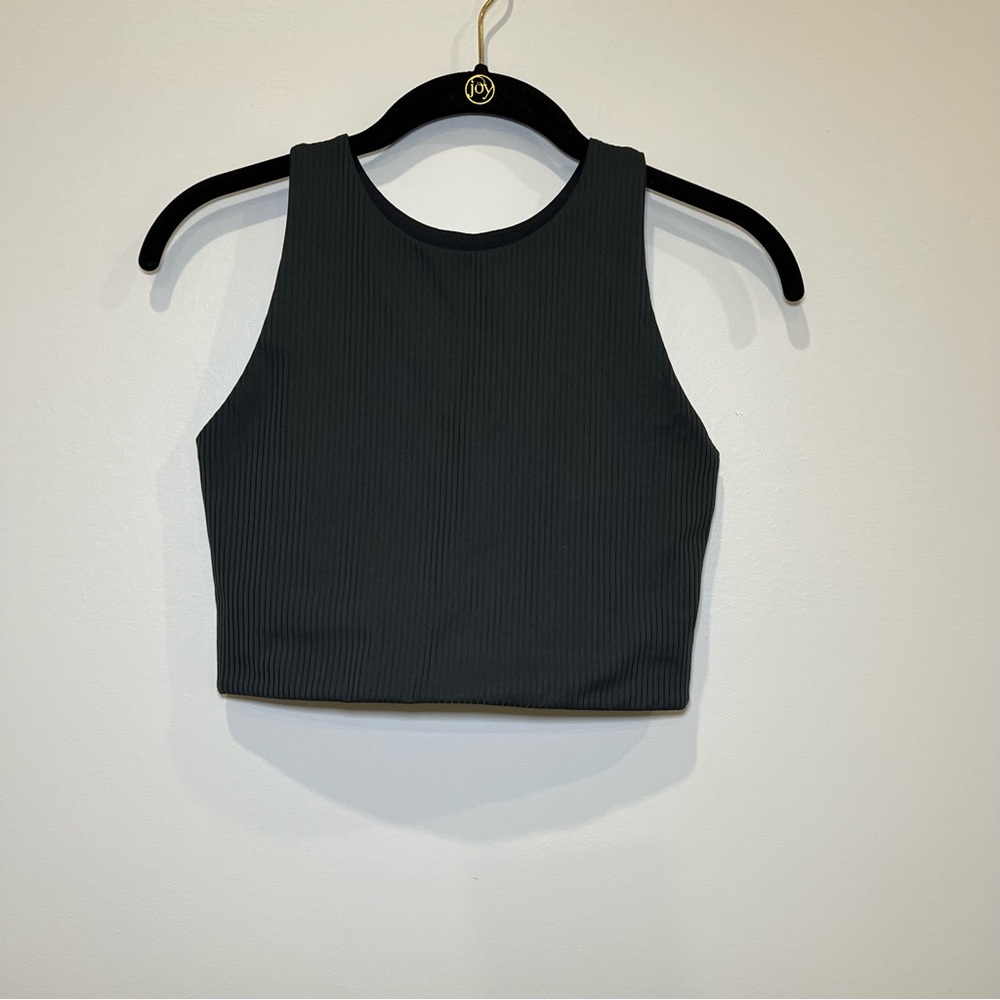 girlfriend collective‎ Black Ribbed Crop Tank